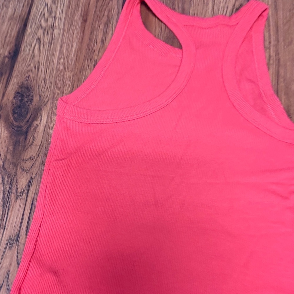 Girls' Old Navy Ribbed Racerback Tank Top - Coral Pink - Picture 3 of 3